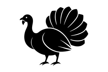 Black Turkey Mascot Logo on Black Background with 'Turkey' Text - Printable Design File