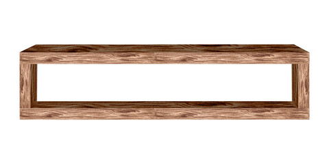 Horizontal frame of planks with wooden texture. Bookshelf, home interior item. Hand drawn watercolor illustration isolated. Knowledge for all. Template with copy space for card, website, bookstore.