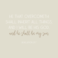 Revelation Bible Verse, Christian banner, vector illustration