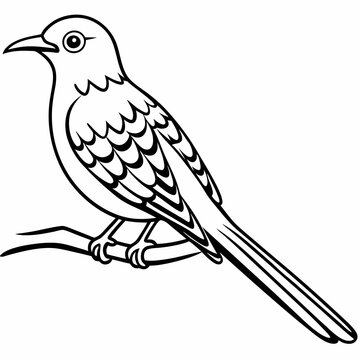 recommend clip art: A cuckoo is sitting on a branch line art