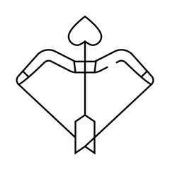 cupid bow arrow line icon vector. cupid bow arrow sign. isolated contour symbol black illustration