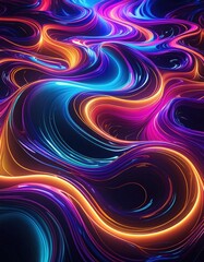 Fototapeta premium Abstract colorful lines background with a dark background