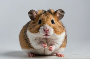 Cute hamster looking at camera in studio