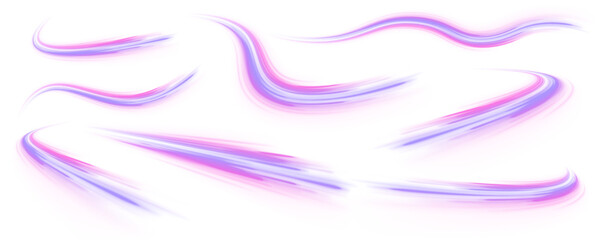 Bright sparkling speed line for futuristic design and banner. Racing cars dynamic flash effects city road with long exposure night ligh. Vector PNG glitter light fire flare trace. © Mirotvoric