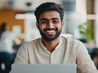 A person using their laptop at home or office
