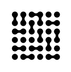 Circle fluid transition logo. Integration abstract symbol. Circles pattern point movement. Vector