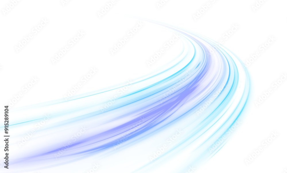 Poster Vector PNG white abstract background with ultraviolet neon glow, blurred light lines, waves. Illustration of accelerating fast database data transfer.