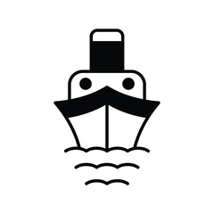 cruise ship glyph icon with white background vector stock illustration