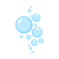 Air bubbles flat, soap foam oxygen bubbles, vector design elements isolate.