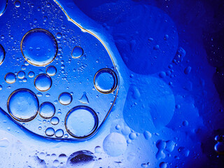 Bubbles on blue background. Abstract oxygen bubble water in sea sponge on blue background.Blue...