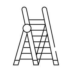 ladder tool line icon vector. ladder tool sign. isolated contour symbol black illustration