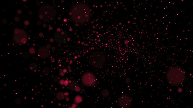 Futuristic red trapcode form. Abstract dot background. data transfer particle effect