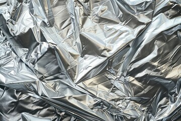 Reflective crumpled silver foil