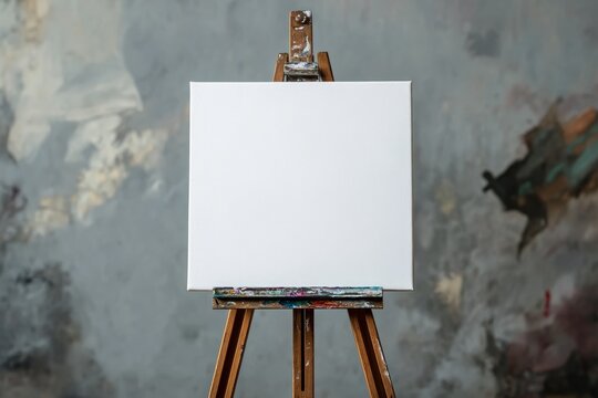 Lienzo en blanco en caballete