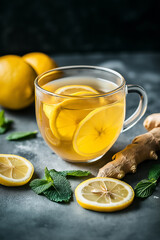 Lemon tea with ginger.