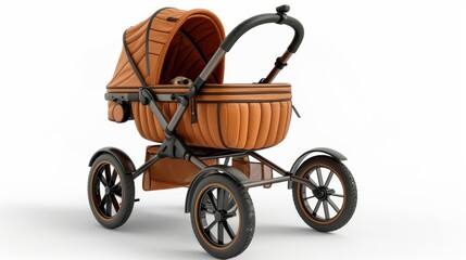 Fototapeta premium Pet stroller, 3D illustration, realistic, isolated on white background