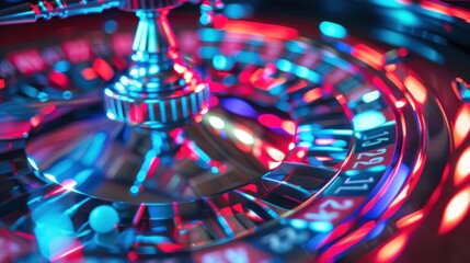 Close-up of a Spinning Roulette Wheel