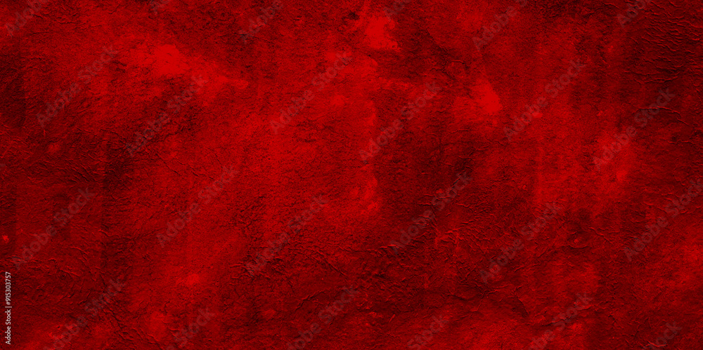 Poster red abstract grunge dark cement wall texture background. texture of a concrete wall with cracks and 