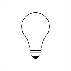 Vector illustration of a light bulb on a white background.