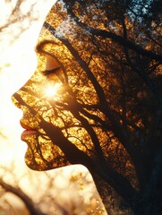 Fototapeta premium Woman among trees