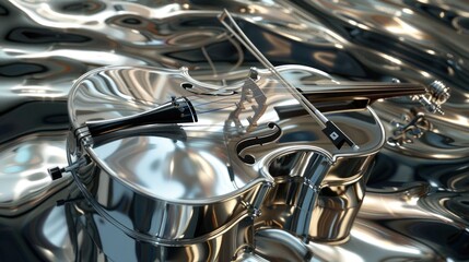 Obraz premium A Shining Silver Cello