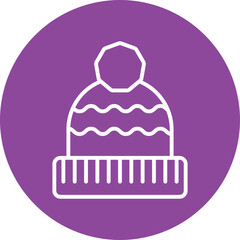 Winter Hat line circle icon