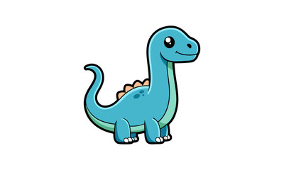 Iguanodon Dinosaur Cartoon Sticker Vector, Illustration