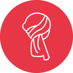 Scarf line circle icon