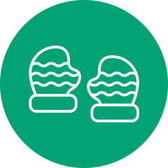 Mittens line circle icon