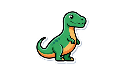 Fototapeta premium Iguanodon Dinosaur Cartoon Sticker Vector, Illustration