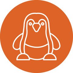 Penguin line circle icon