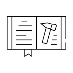 law book line icon vector. law book sign. isolated contour symbol black illustration