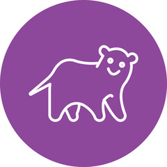 Polar Bear line circle icon