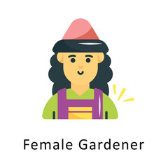 Female Gardener Vector Flat Icon Design illustration Symbol on White background EPS 10 File 