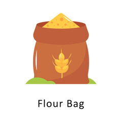 Flour Bag Vector Flat Icon Design illustration Symbol on White background EPS 10 File 