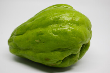 Chayote isolated on a white background, Sechium edule