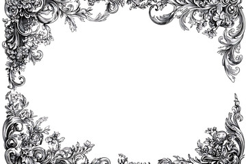 Fototapeta premium Decorative background with hand drawn flowers, Delicate frame of thin watercolor forget-me-nots boho style