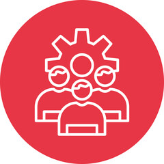 Workforce Management line circle icon