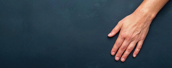 Hand pressing against a throbbing temple, pain, acute discomfort