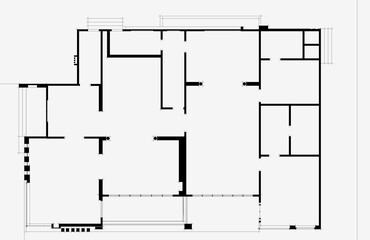Architectural sketch of modern house building 3d rendering
