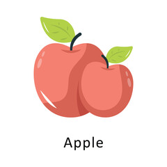 Apple Vector Flat Icon Design illustration Symbol on White background EPS 10 File