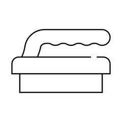 brush sponge line icon vector. brush sponge sign. isolated contour symbol black illustration