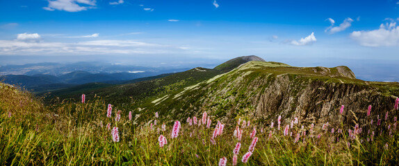 Beautiful mountain landscape of Karkonosze in summer. Giant Mountains.