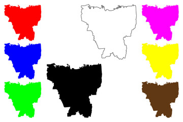 Obraz premium Jakarta city (Republic of Indonesia) map vector illustration, scribble sketch Daerah Khusus Ibukota, Special Capital Region of Jakarta, DKI map