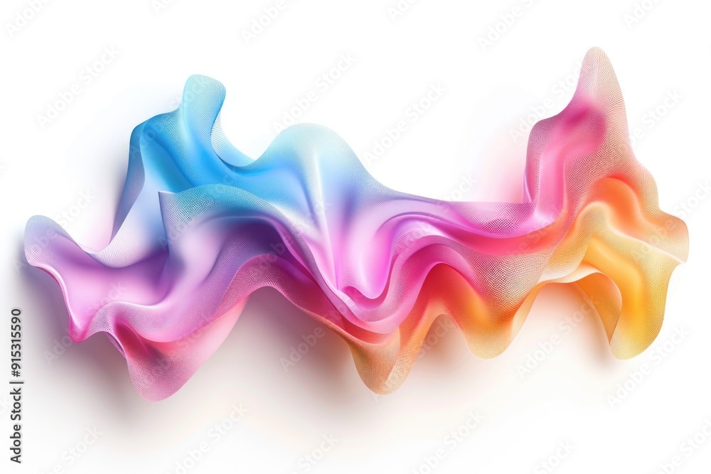 Poster a colorful substance flows and mixes on a white background, creating a mesmerizing chemical reaction