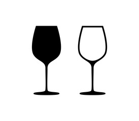 Wine glasses icons. Champagne glass