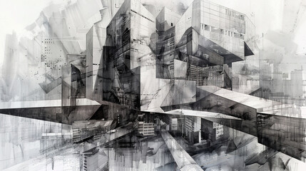  The Fascinating World of Abstract Architectural Drawings: A Blend of Creativity and Innovation. Showcasing Unconventional Designs and Inspiring Spatial Concepts.