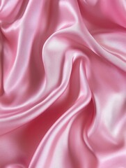 Pink satin fabric close-up