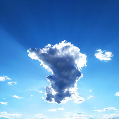 a unique cloud in the blue sky