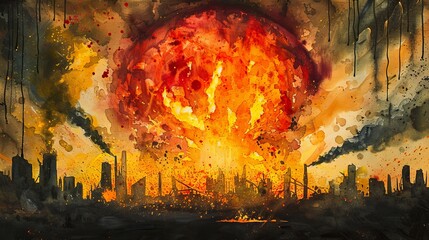 Nuclear war the end of the world apocalyptic doomsday art background
